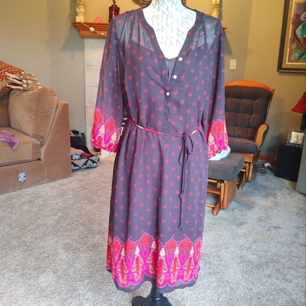 Mossimo XL Semi Sheer Brown Dress!